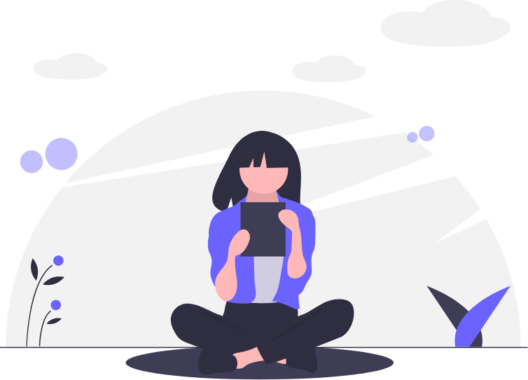 Illustration d'une femme qui raconte une histoire, celle de l'association expressions de femmes